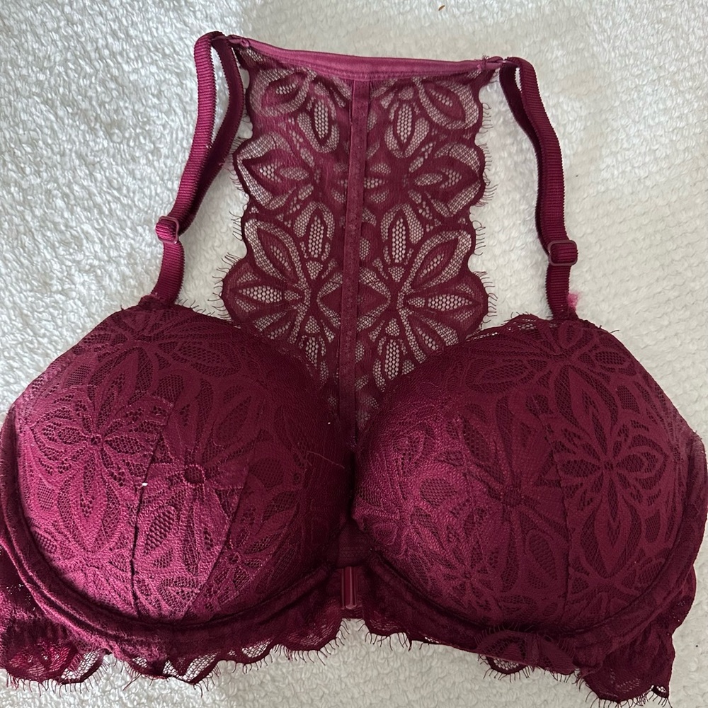 Victoria's Secret Deep Red Lace Bra